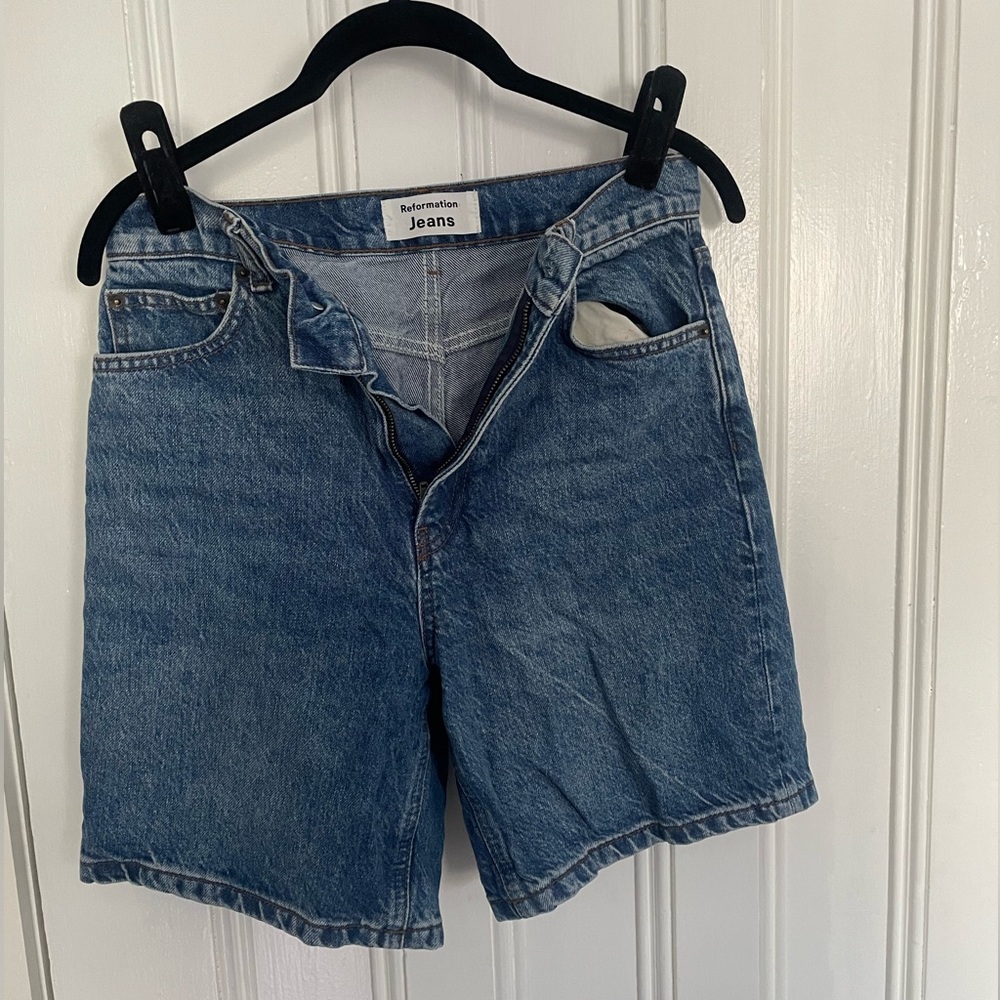 Reformation denim shorts